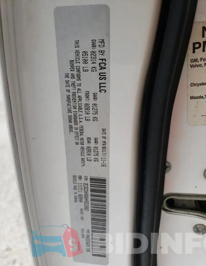2C3CDXHG6HH522882 Photo# 12