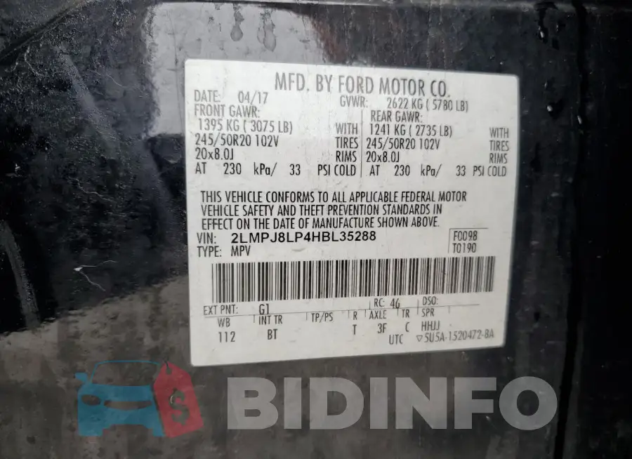 2LMPJ8LP4HBL35288 Photo# 14