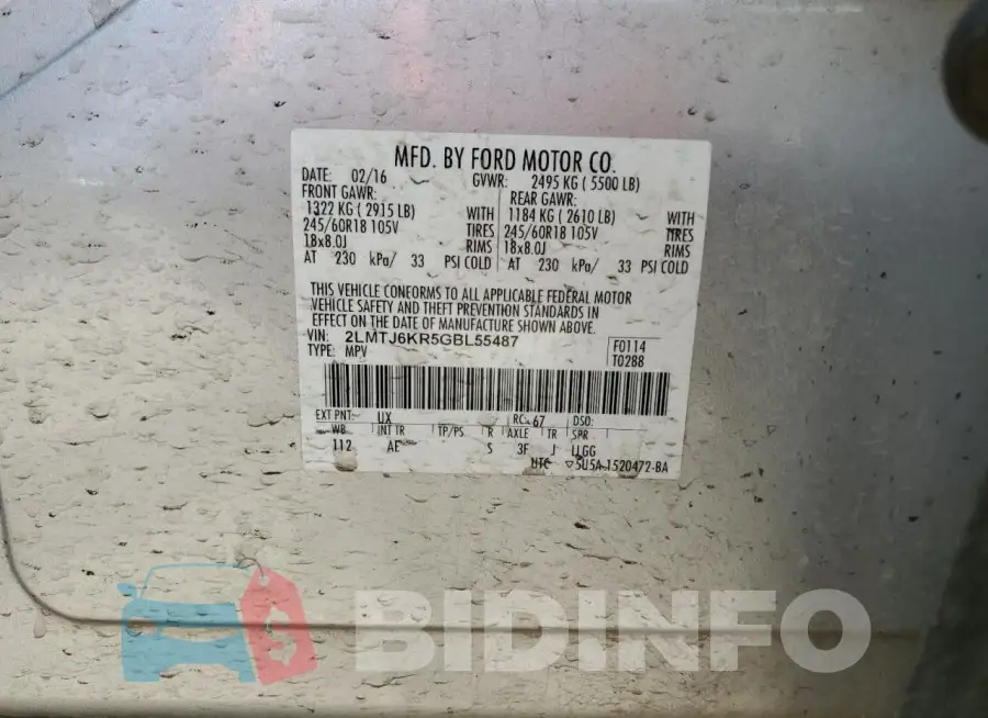 2LMTJ6KR5GBL55487 Photo# 13