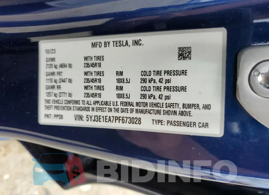 5YJ3E1EA7PF673028 Photo# 12