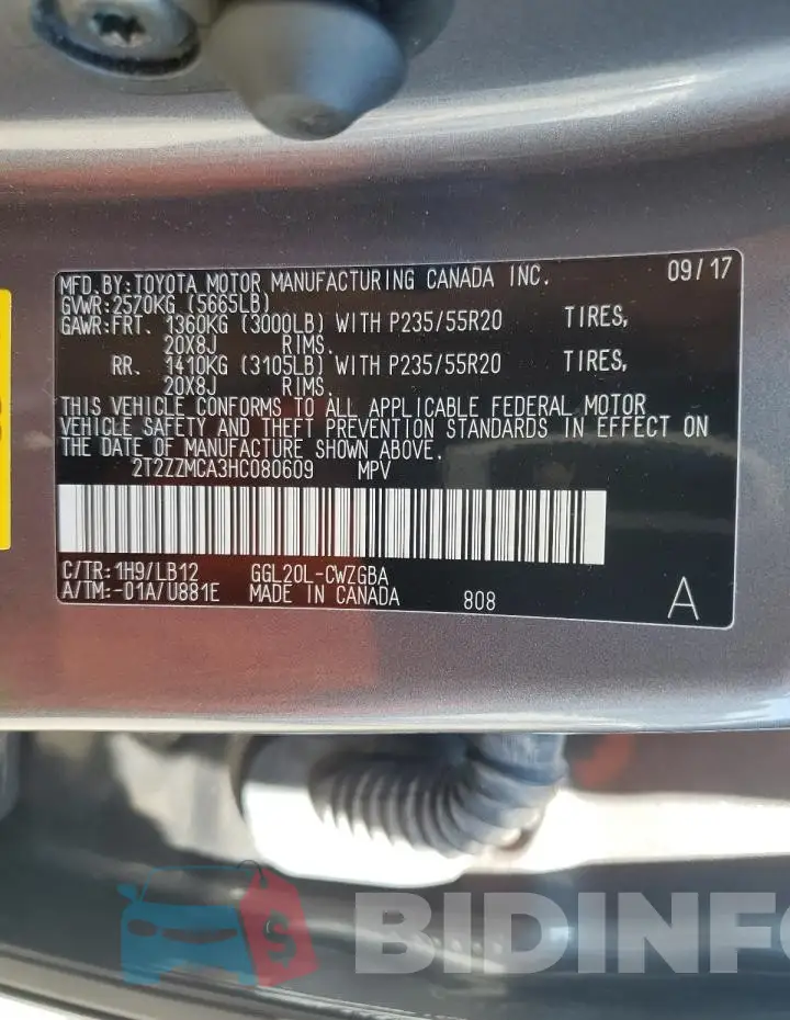 2T2ZZMCA3HC080609 Photo# 13