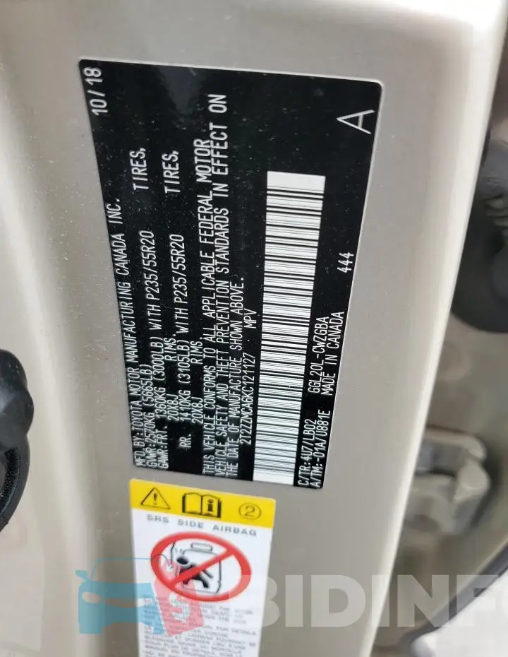 2T2ZZMCA6KC121127 Photo# 12
