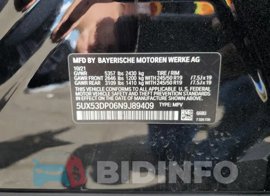 5UX53DP06N9J89409 Photo# 13