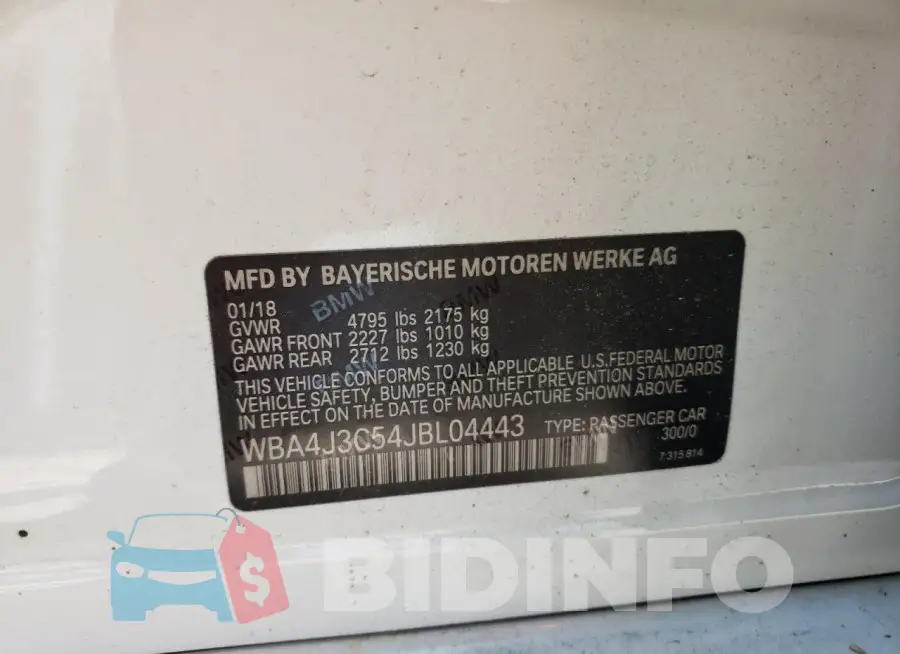 WBA4J3C54JBL04443 Photo# 12