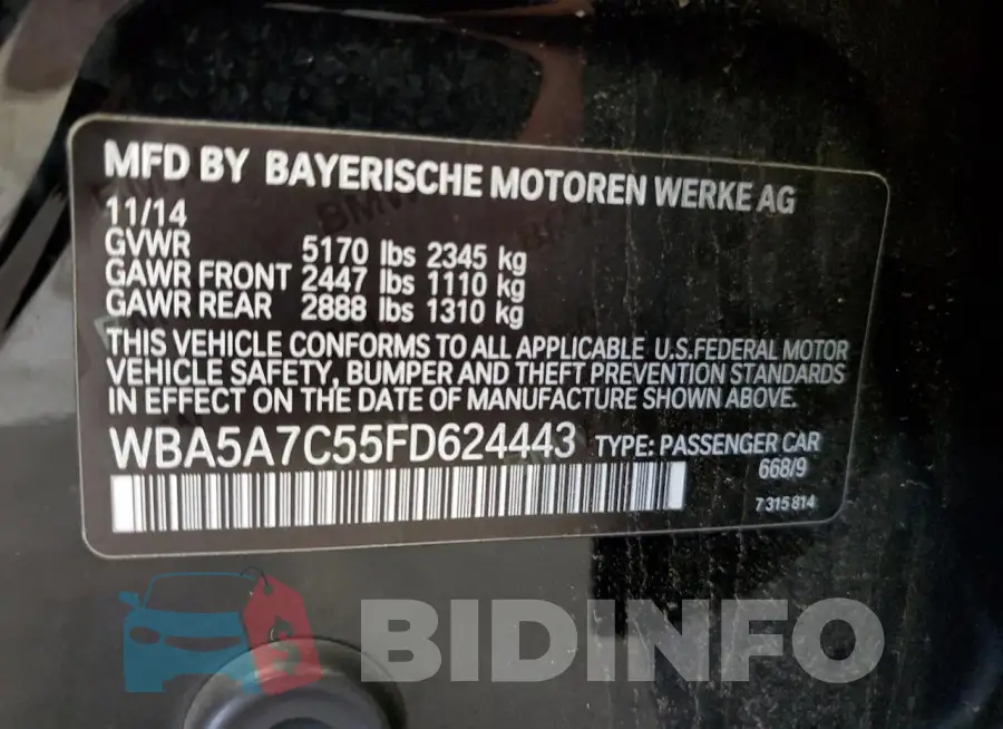 WBA5A7C55FD624443 Photo# 12