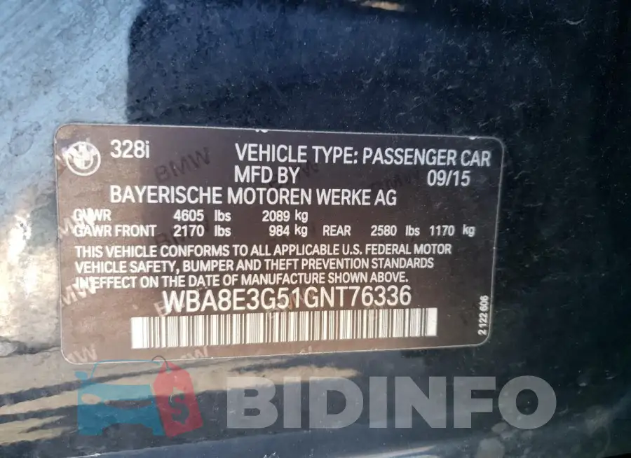 WBA8E3G51GNT76336 Photo# 12