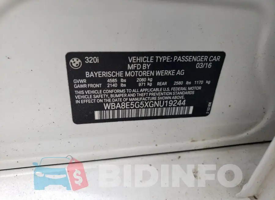 WBA8E5G5XGNU19244 Photo# 12