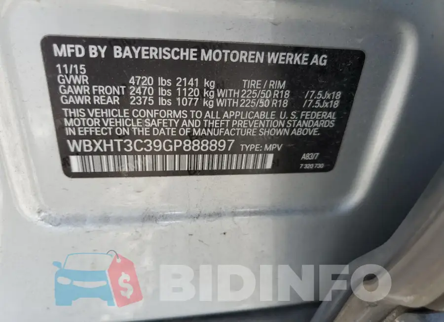 WBXHT3C39GP888897 Photo# 13