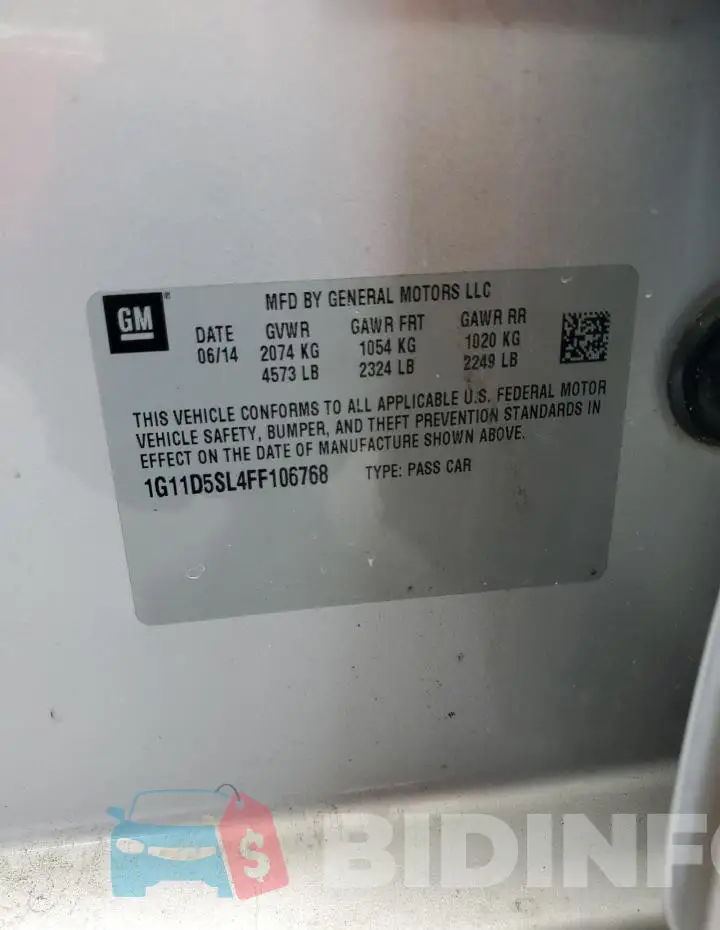1G11D5SL4FF106768 Photo# 12