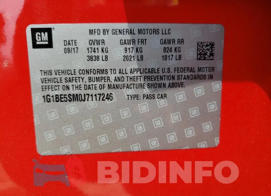 1G1BE5SM0J7117246 Photo# 12