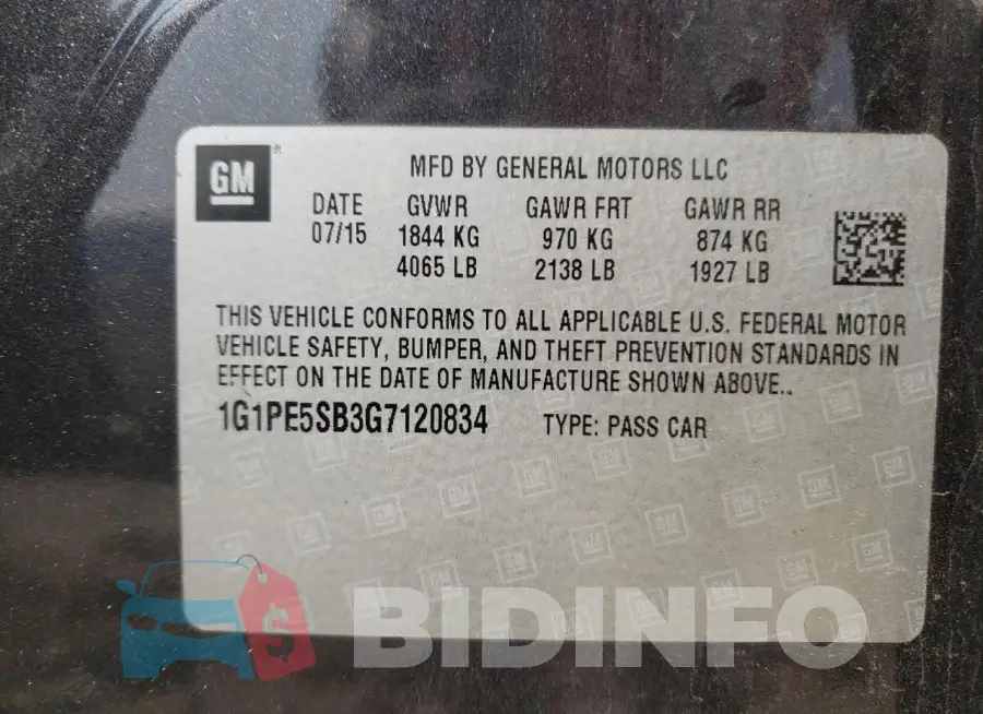 1G1PE5SB3G7120834 Photo# 12
