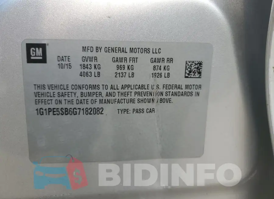 1G1PE5SB6G7182082 Photo# 12