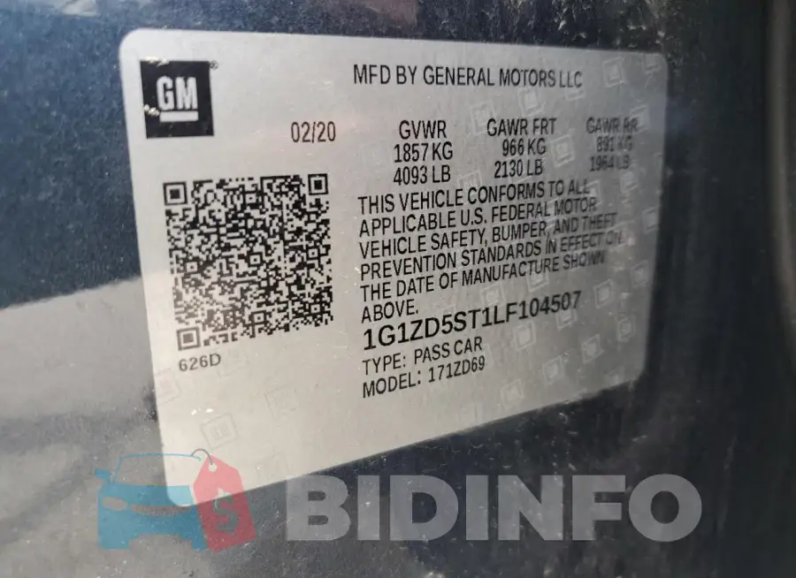 1G1ZD5ST1LF104507 Photo# 13
