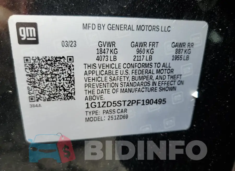 1G1ZD5ST2PF190495 Photo# 13