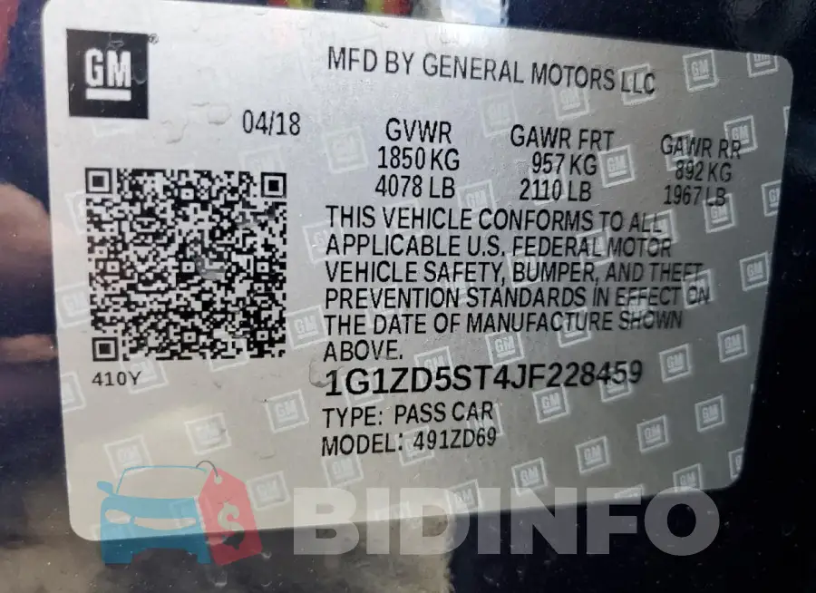 1G1ZD5ST4JF228459 Photo# 12