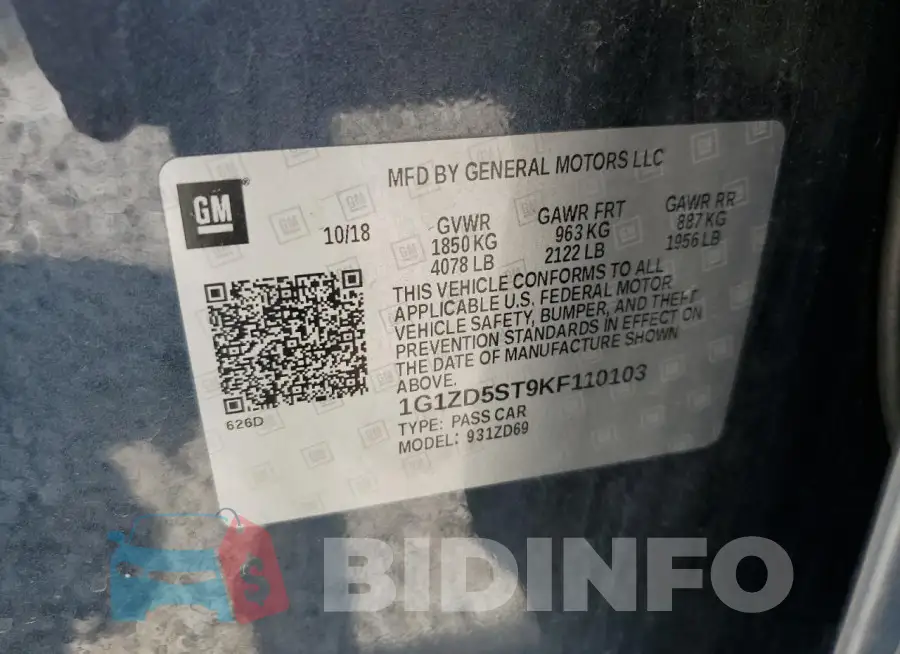 1G1ZD5ST9KF110103 Photo# 12