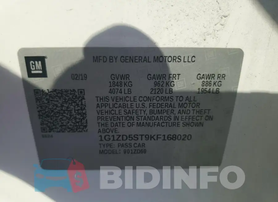 1G1ZD5ST9KF168020 Photo# 12