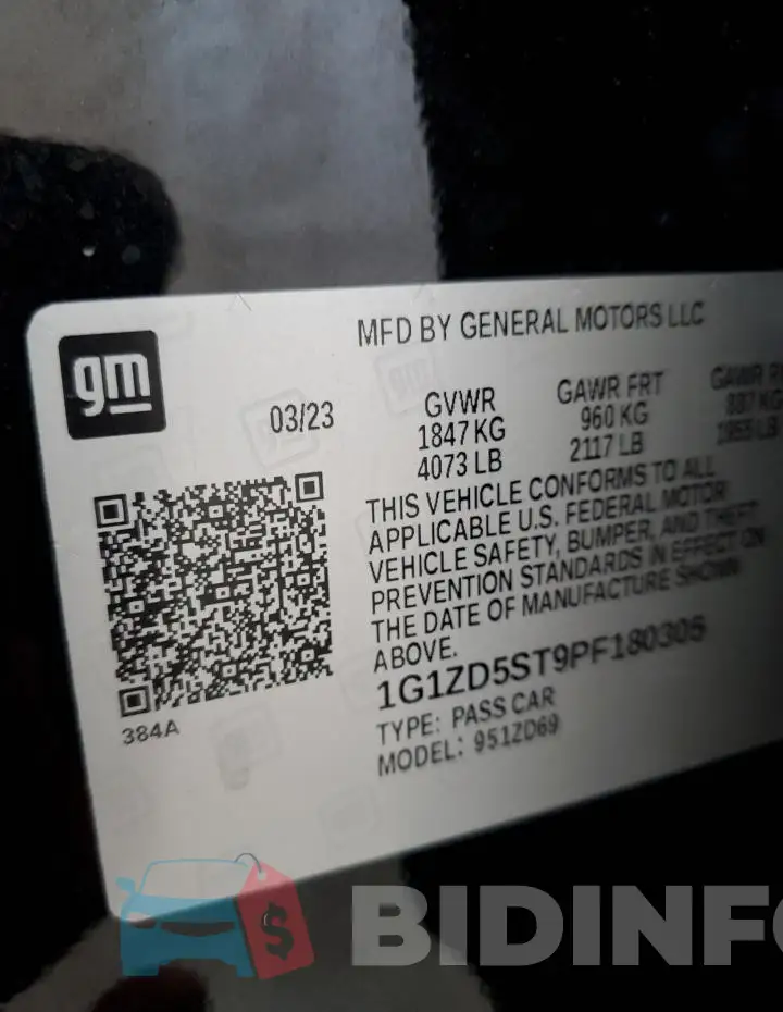 1G1ZD5ST9PF180305 Photo# 12