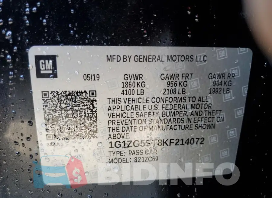 1G1ZG5ST8KF214072 Photo# 12