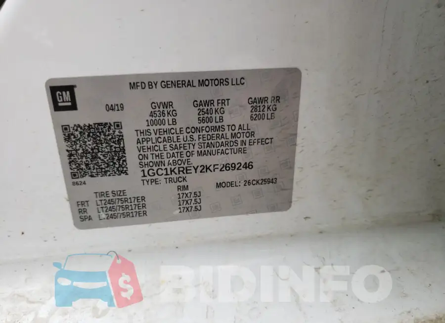 1GC1KREY2KF269246 Photo# 12