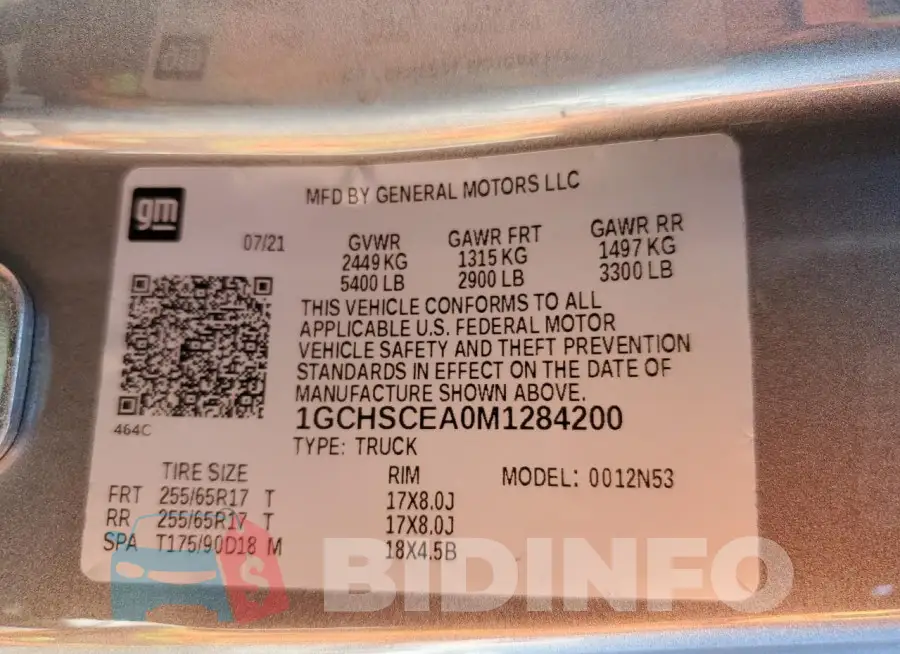 1GCHSCEA0M1284200 Photo# 13