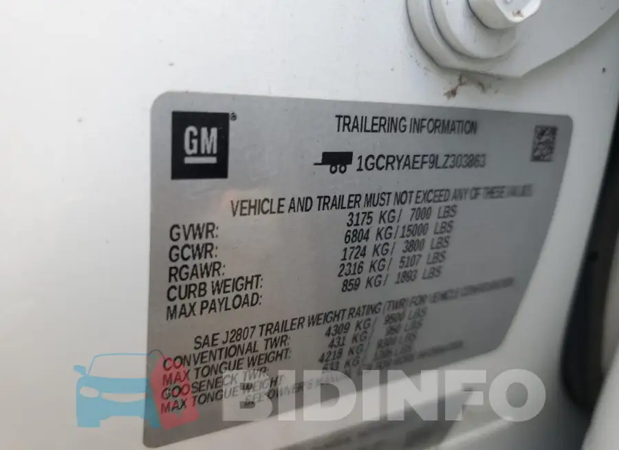 1GCRYAEF9LZ303863 Photo# 12
