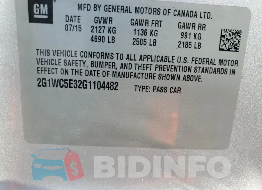 2G1WC5E32G1104482 Photo# 12