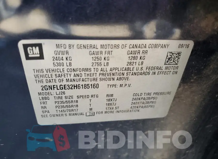 2GNFLGE32H6185160 Photo# 13