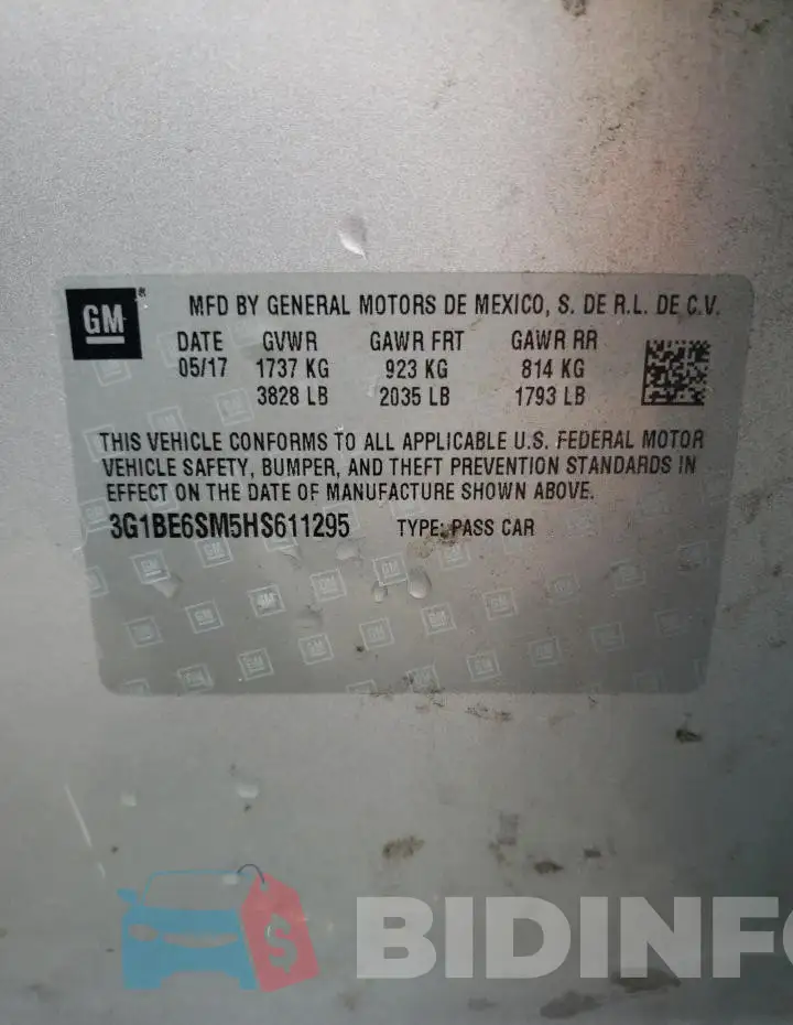 3G1BE6SM5HS611295 Photo# 12