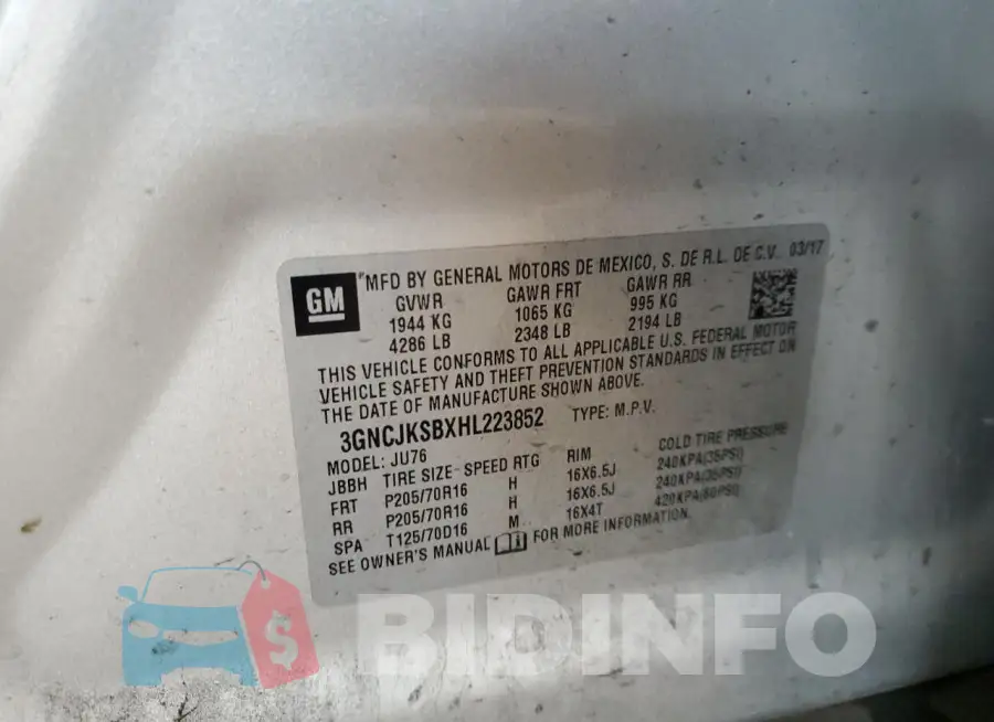 3GNCJKSBXHL223852 Photo# 13