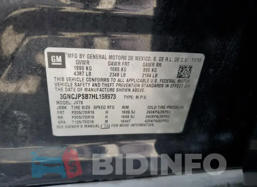 3GNCJPSB7HL158973 Photo# 14