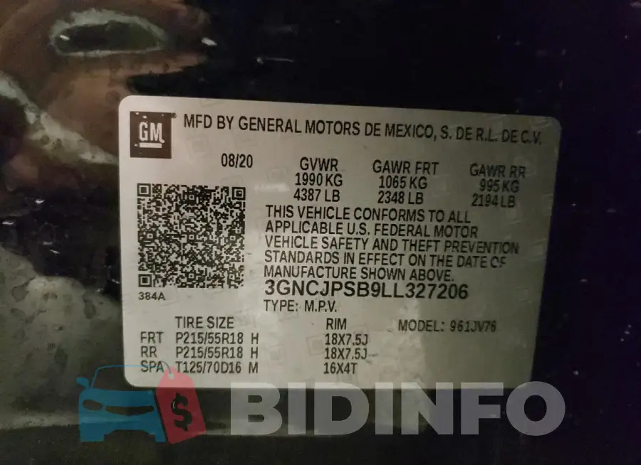 3GNCJPSB9LL327206 Photo# 13