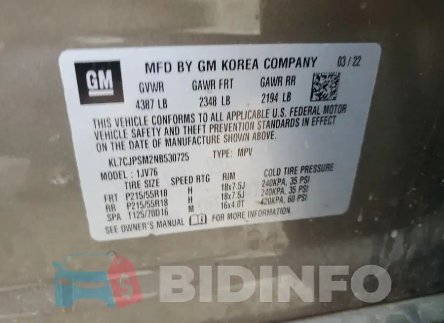 KL7CJPSM2NB530725 Photo# 13