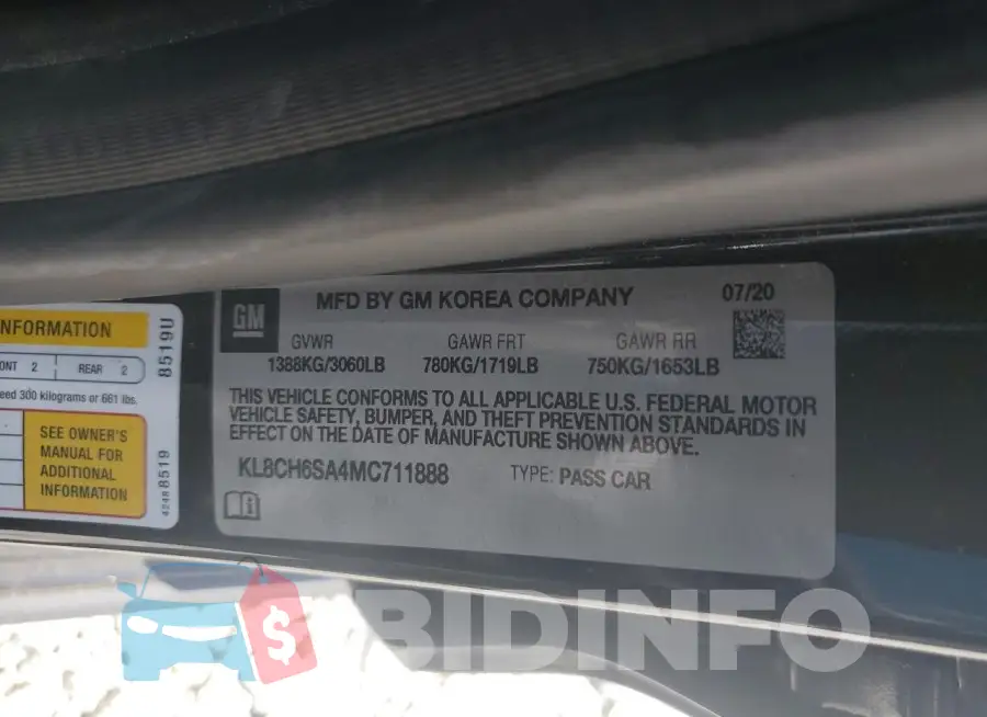 KL8CH6SA4MC711888 Photo# 13