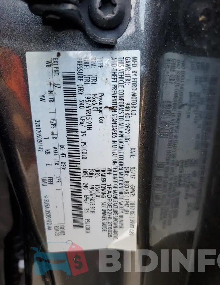 1FADP3E22HL276026 Photo# 12