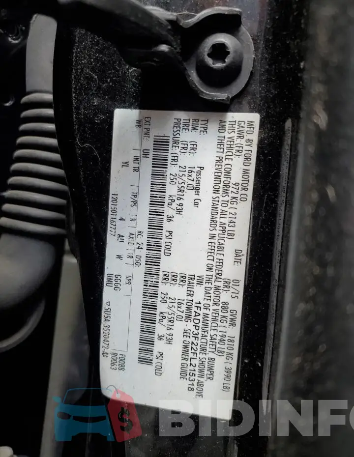 1FADP3F22FL215318 Photo# 12
