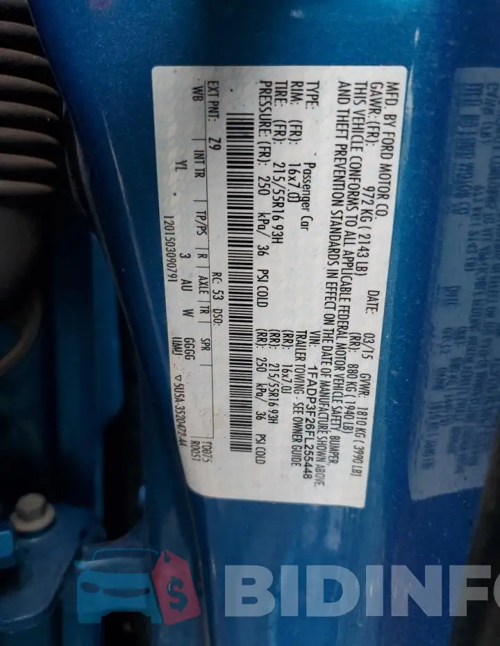 1FADP3F26FL255448 Photo# 13