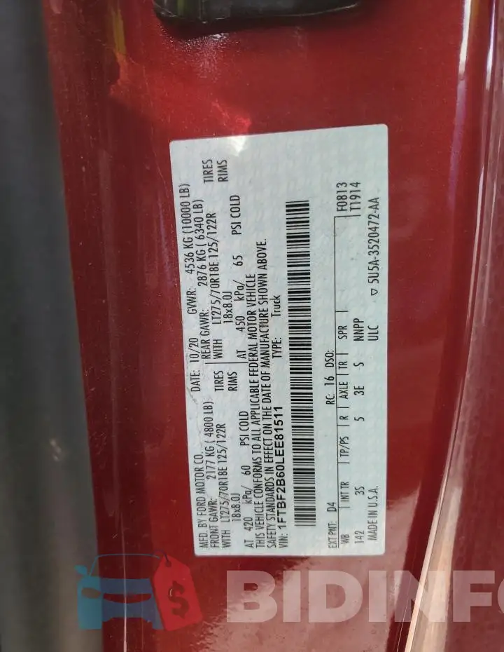 1FTBF2B60LEE81511 Photo# 12