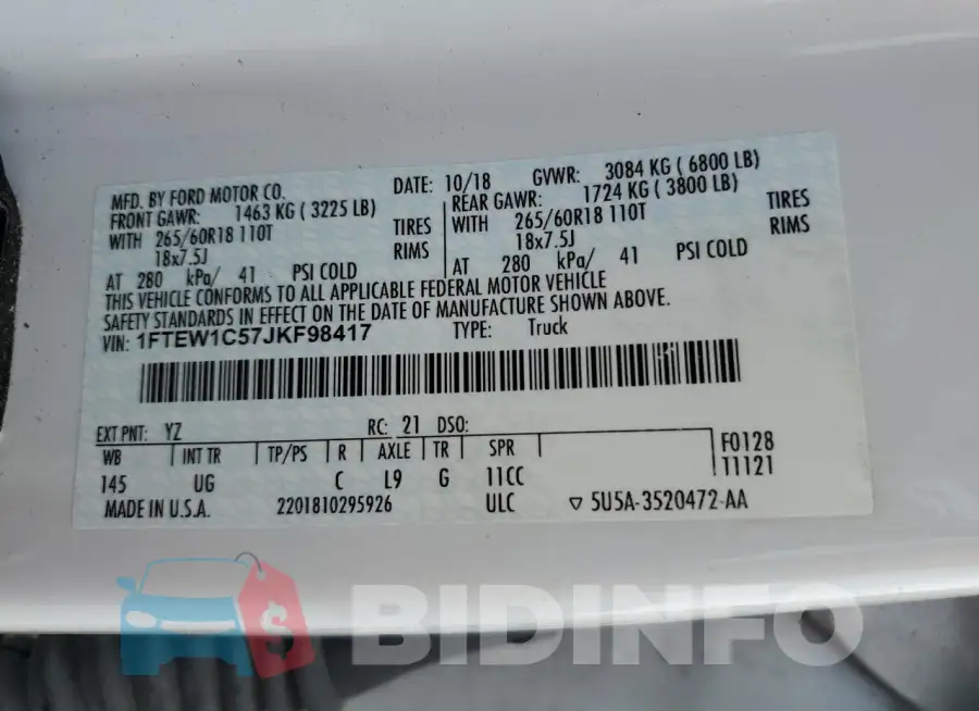1FTEW1C57JKF98417 Photo# 12