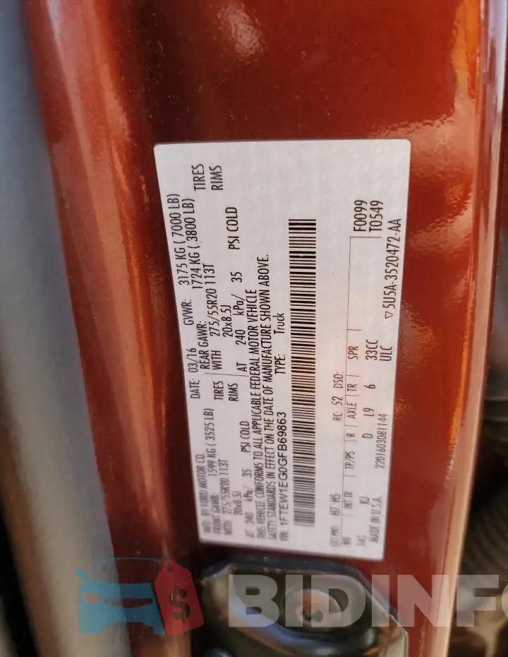 1FTEW1EG0GFB69863 Photo# 12