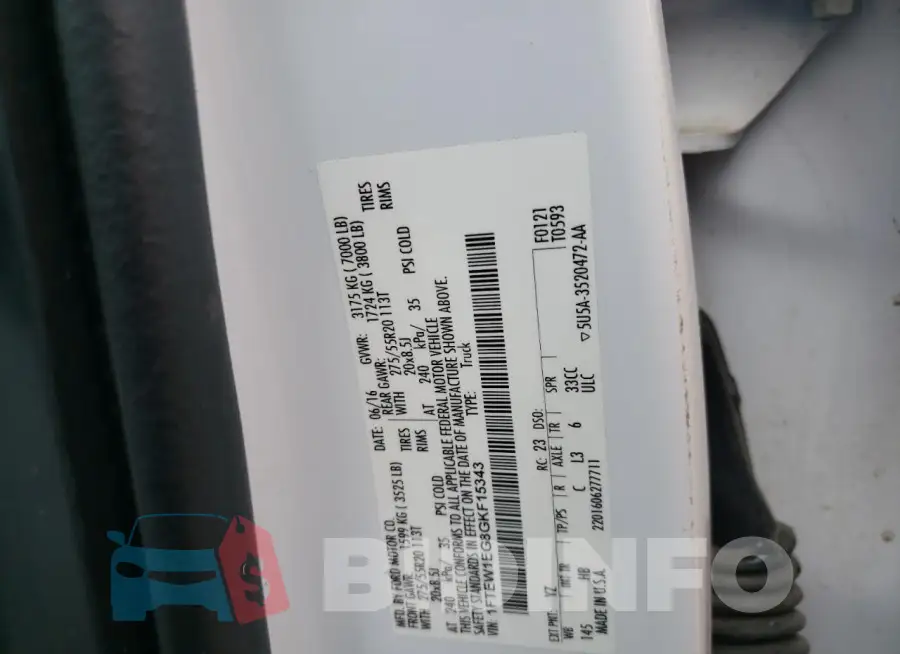 1FTEW1EG8GKF15343 Photo# 12