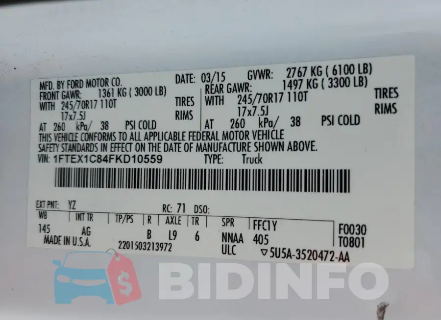1FTEX1C84FKD10559 Photo# 12