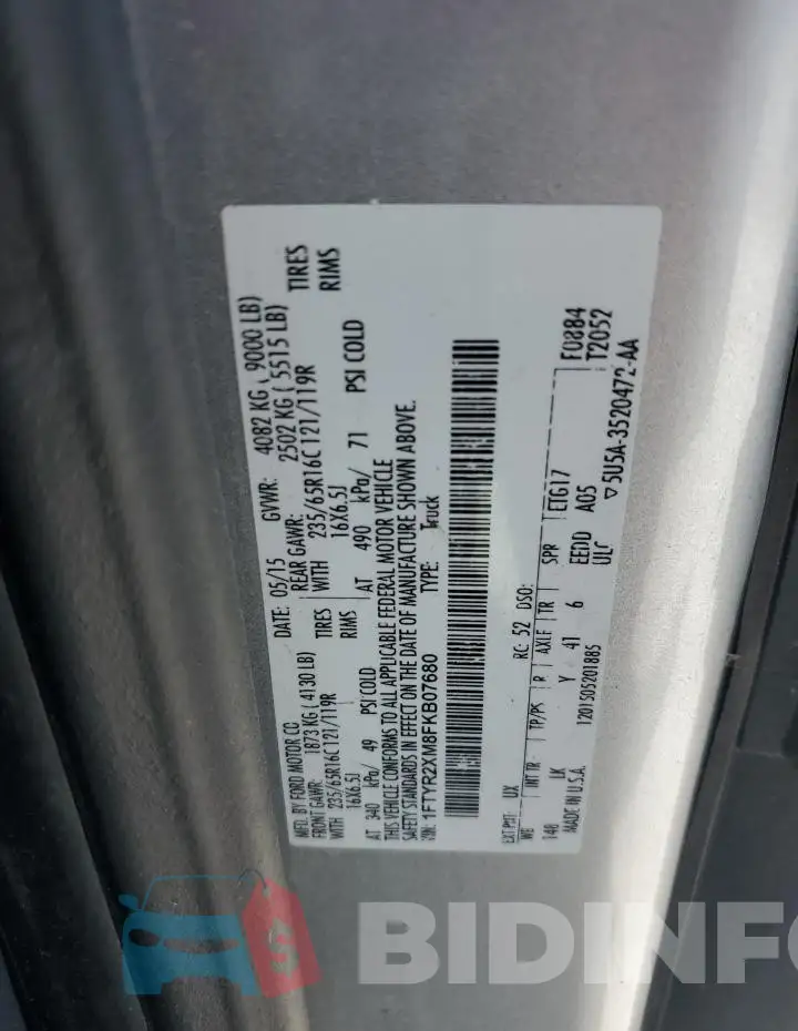 1FTYR2XM8FKB07680 Photo# 13