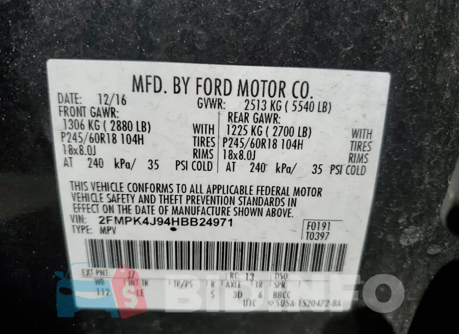 2FMPK4J94HBB24971 Photo# 13
