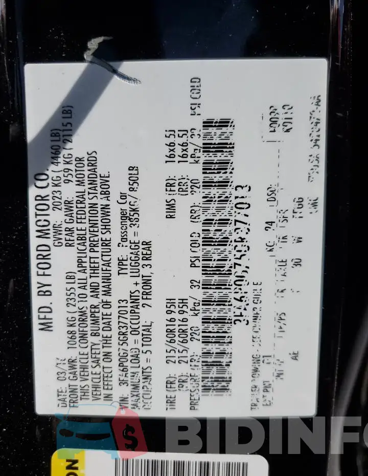3FA6P0G75GR377013 Photo# 12