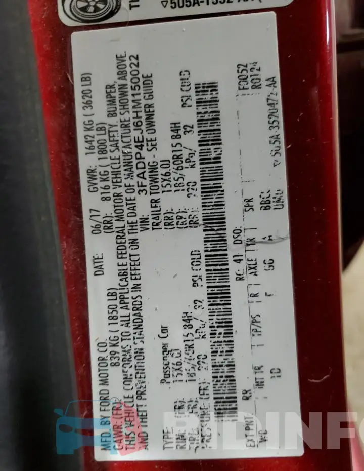 3FADP4EJ6HM150022 Photo# 12