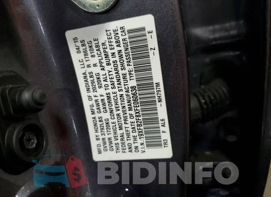 19XFB2F8XFE060638 Photo# 13