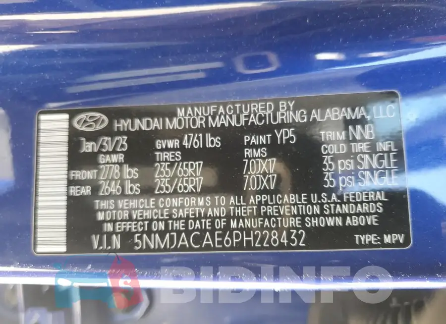 5NMJACAE6PH228432 Photo# 12