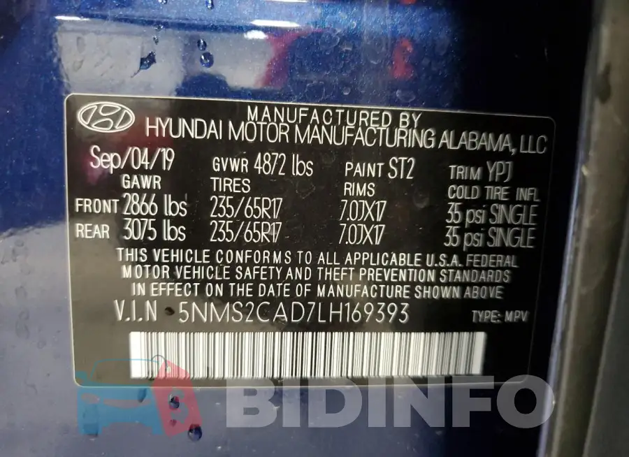 5NMS2CAD7LH169393 Photo# 13