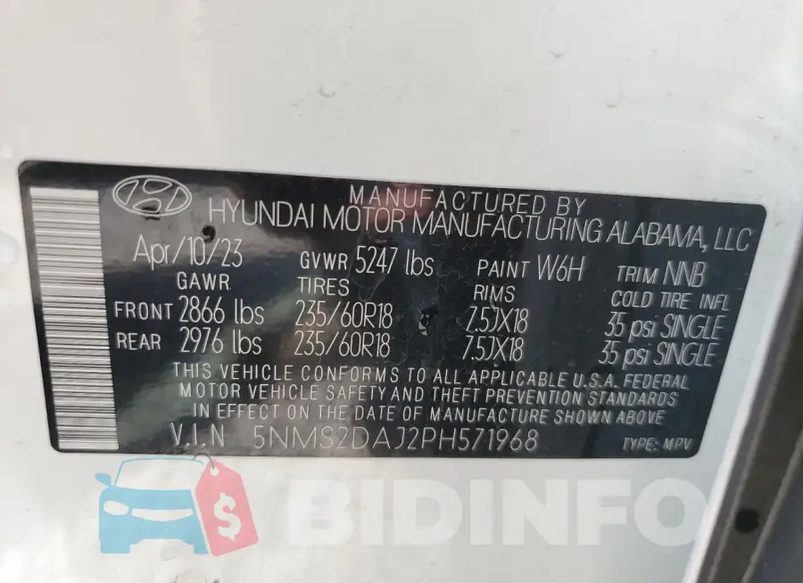 5NMS2DAJ2PH571968 Photo# 12
